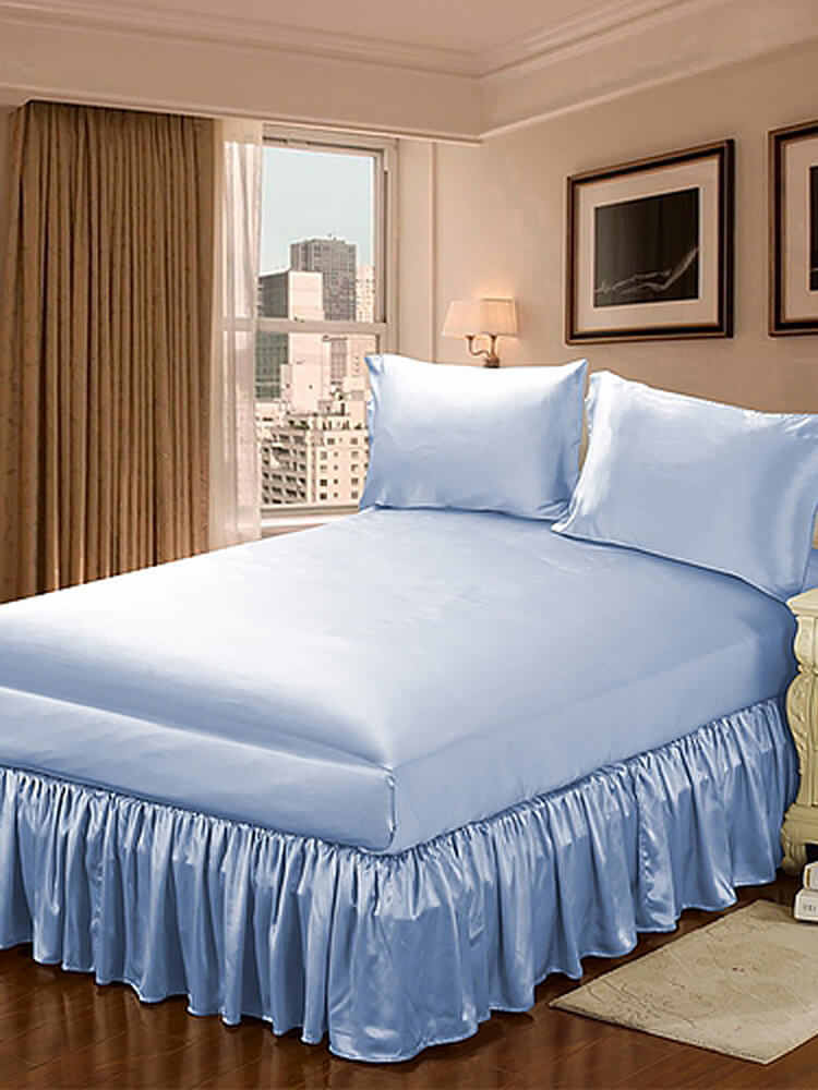 19 Momme Ruffled Silk Bed Skirt