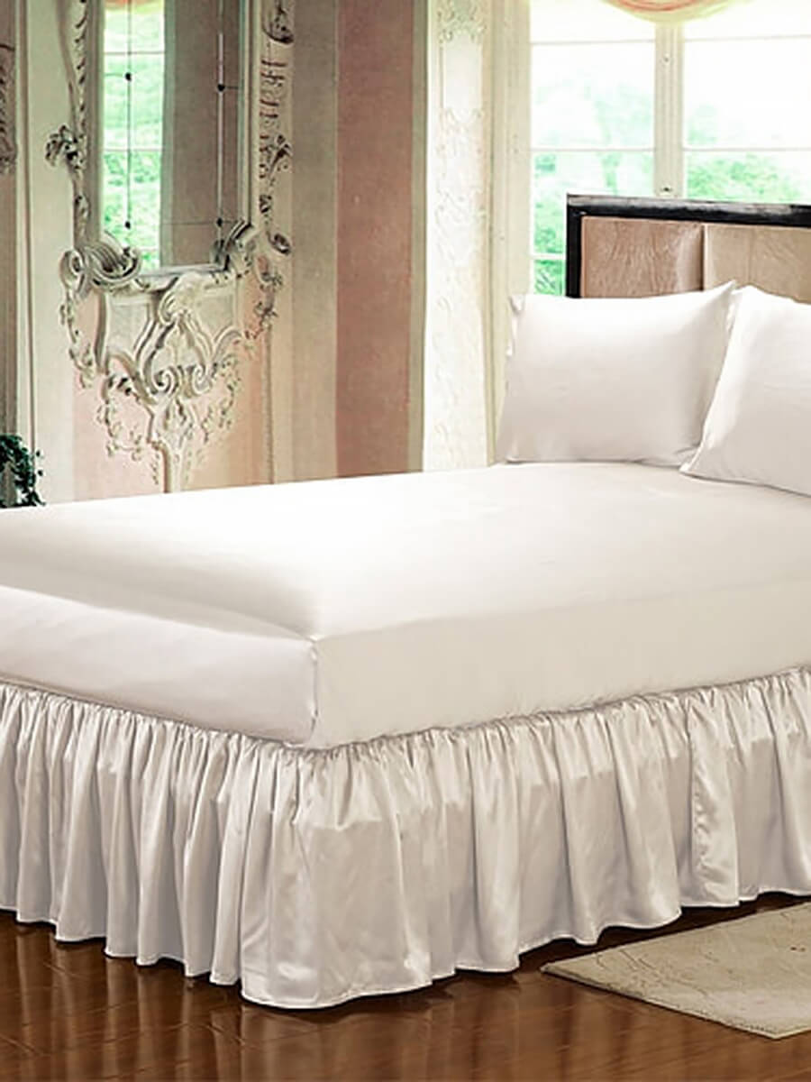 19 Momme Ruffled Silk Bed Skirt