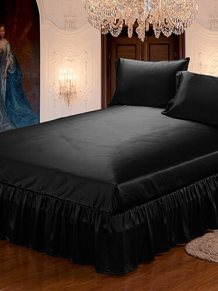 22 Momme Ruffled Silk Bed Skirt - Click Image to Close