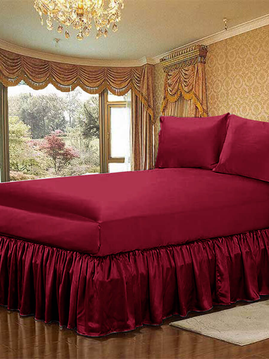 22 Momme Ruffled Silk Bed Skirt