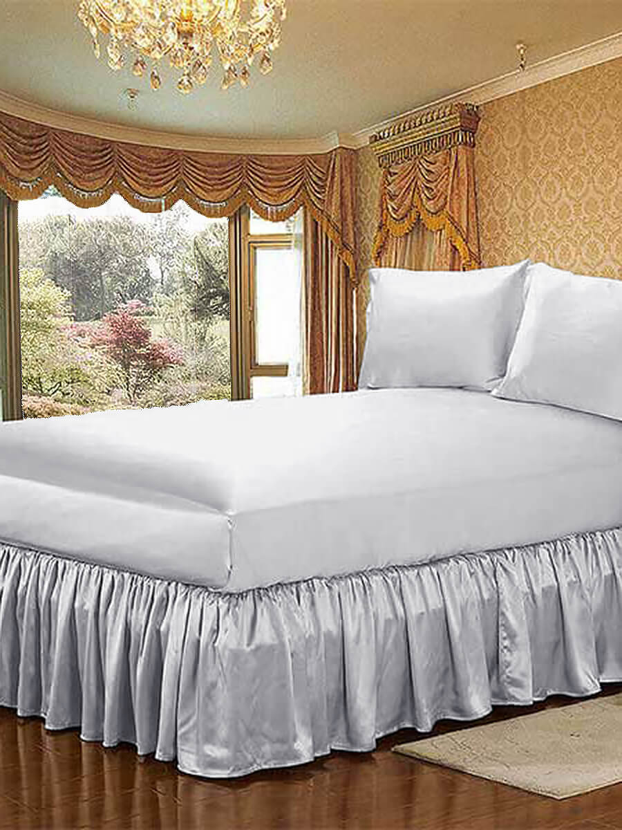 22 Momme Ruffled Silk Bed Skirt