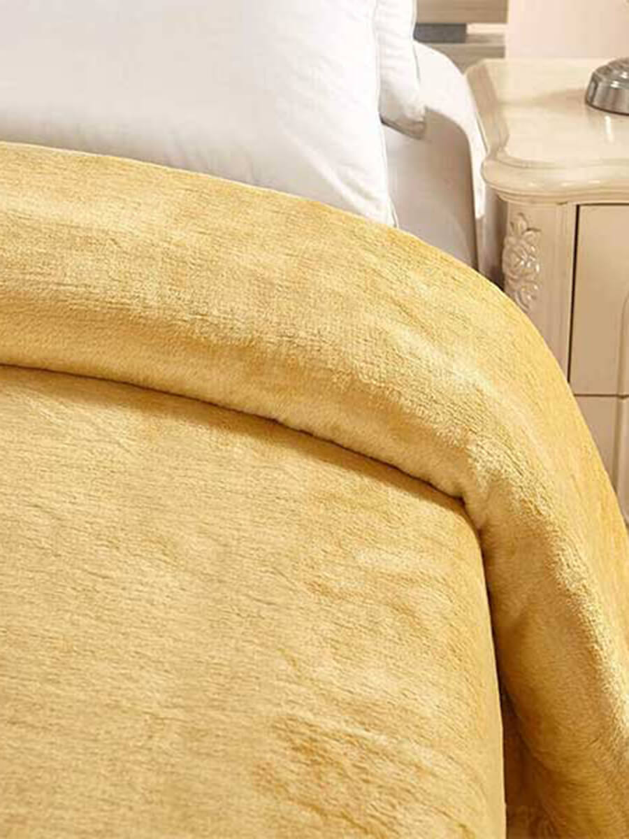 Gold Mulberry Silk Blanket with Silk Charmeuse Boarder
