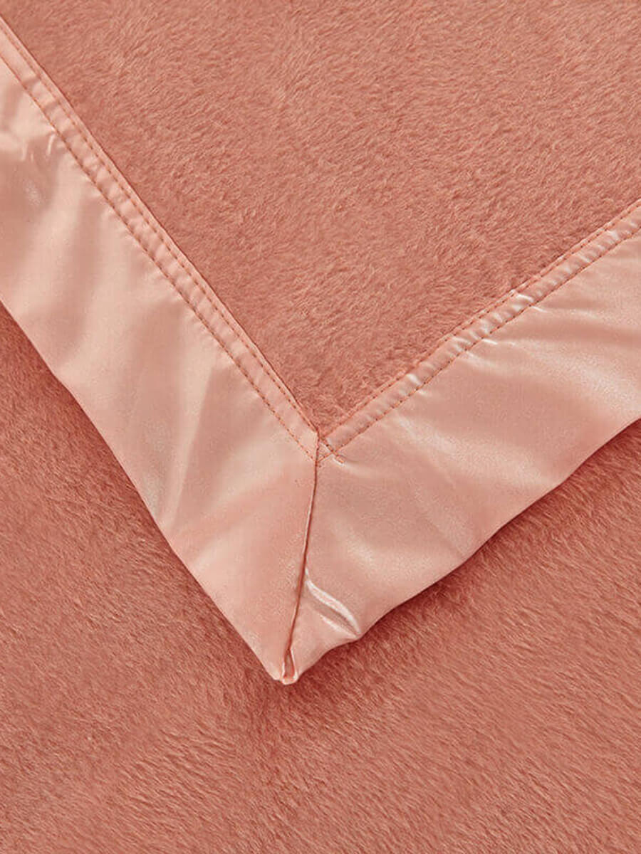 Pink Mulberry Silk Blanket With Silk Charmeuse Boarder