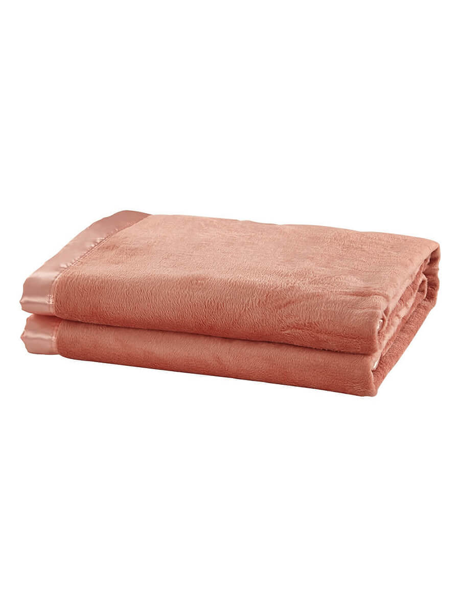 Pink Mulberry Silk Blanket With Silk Charmeuse Boarder