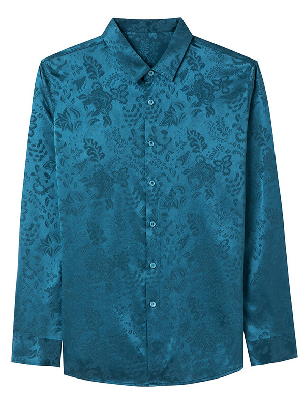 Men's Luxury Jacquard Silk Shirt