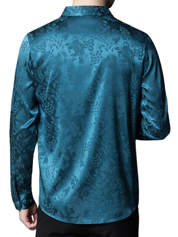 Men's Luxury Jacquard Silk Shirt