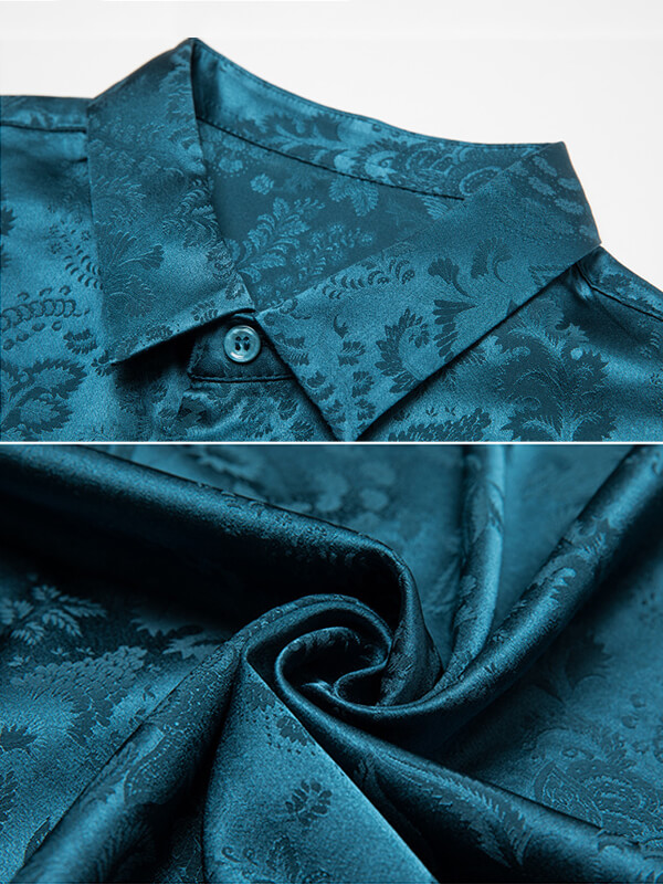 Men's Luxury Jacquard Silk Shirt