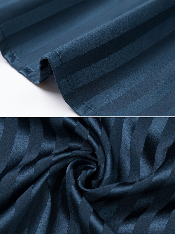 Striped Jacquard Long Sleeve Men's Stretch Silk Dress Shirt
