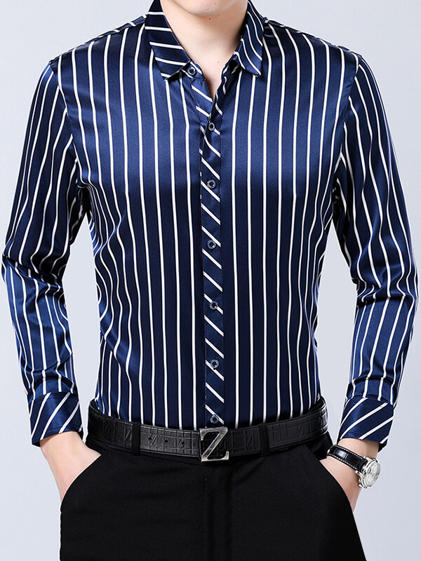 men’s striped dress shirt