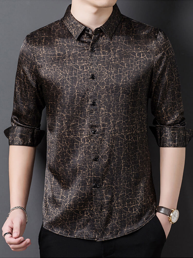 Men's Plain Printed Luxury Silk Shirt