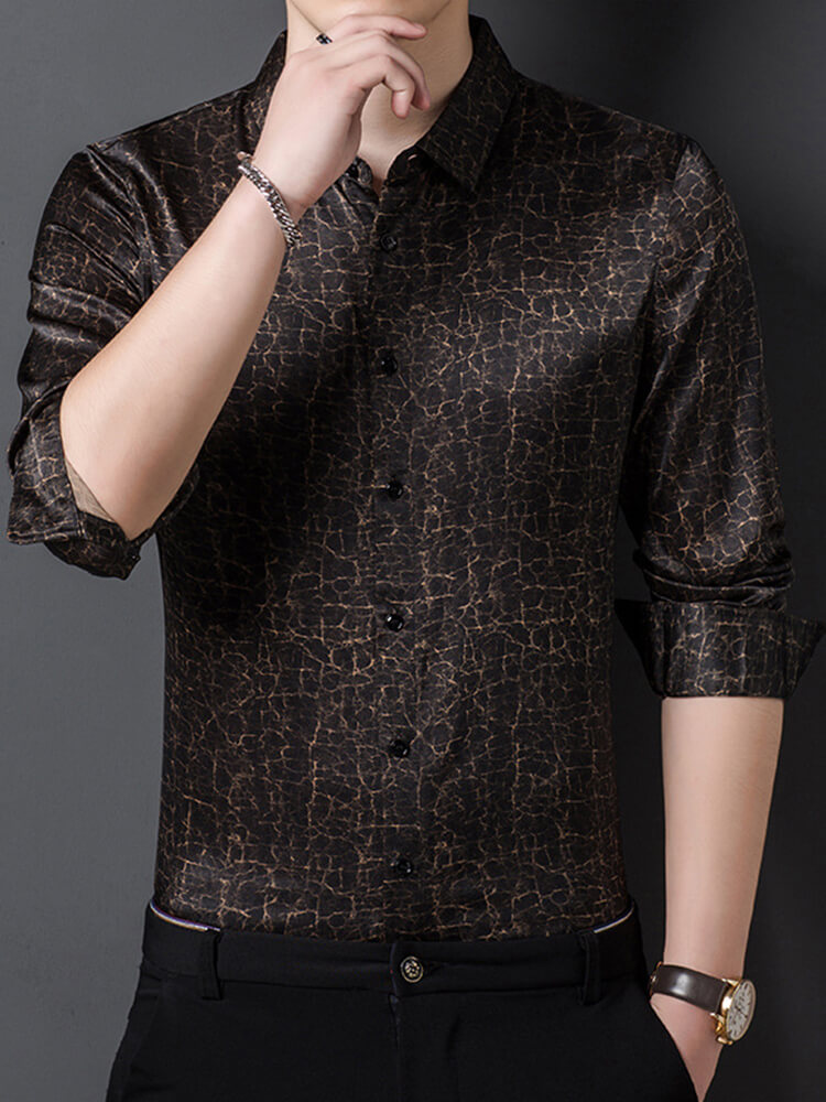 Men's Plain Printed Luxury Silk Shirt