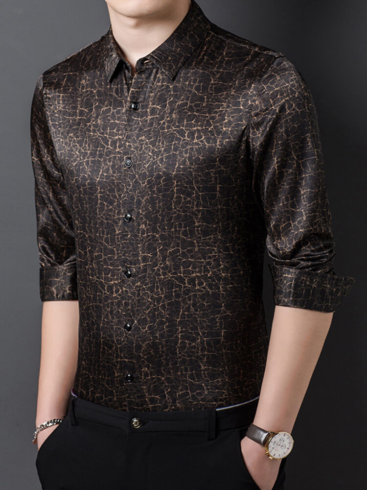 Men's Plain Printed Luxury Silk Shirt