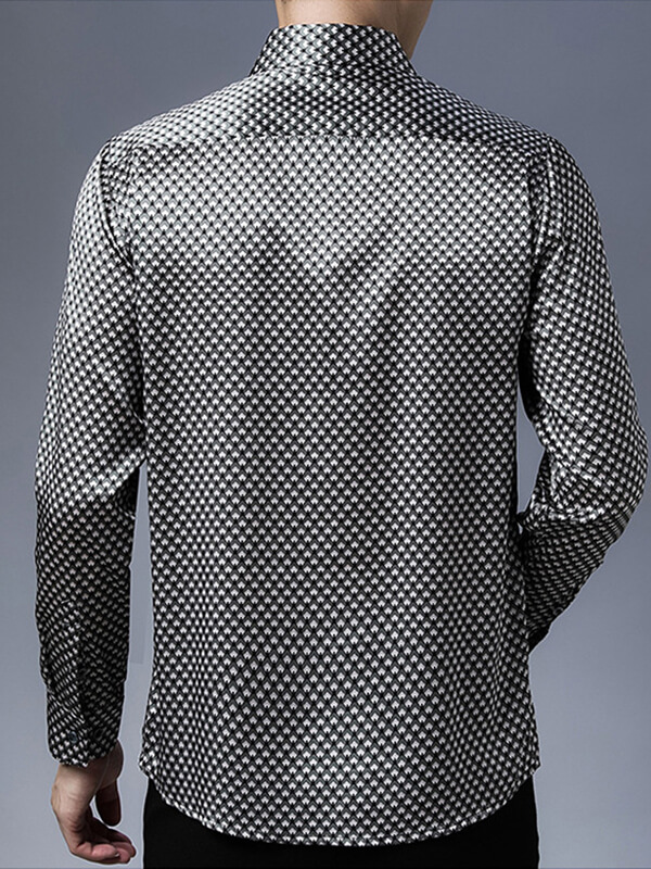 Men's Plain Printed Luxury Silk Shirt