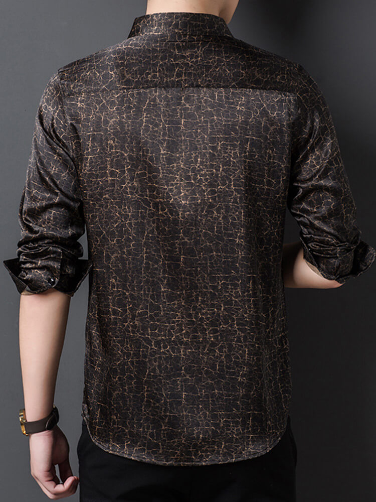 Men's Plain Printed Luxury Silk Shirt