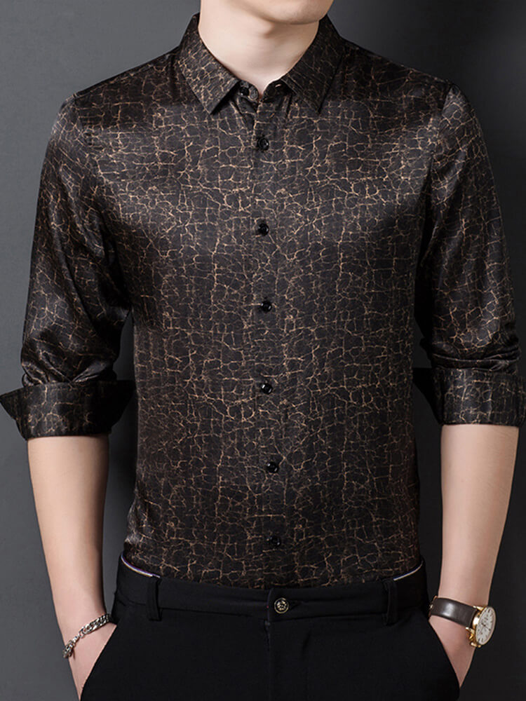 Men's Plain Printed Luxury Silk Shirt