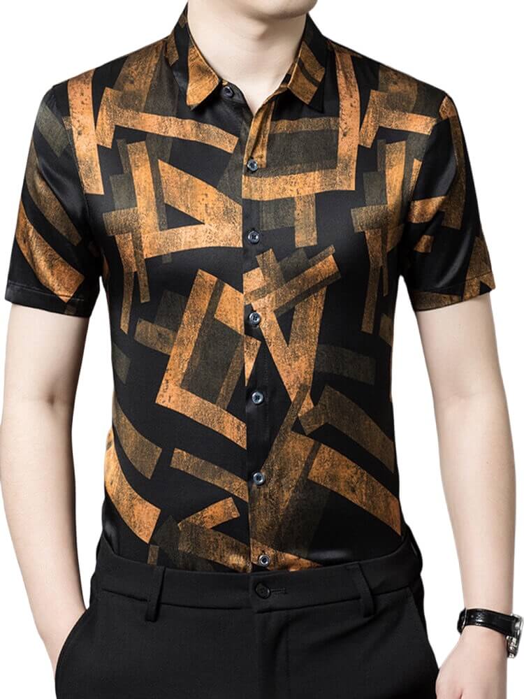 black and gold mens dress shirt