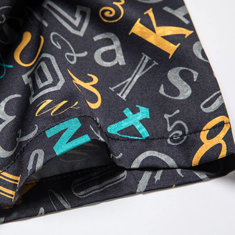 Fashionable Letter Pattern Mulberry Silk Versatile Shirt