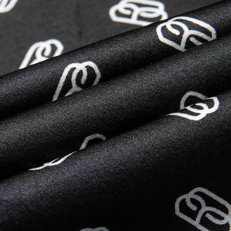 Refined Black Printed Men's Silk Short Sleeve Shirt