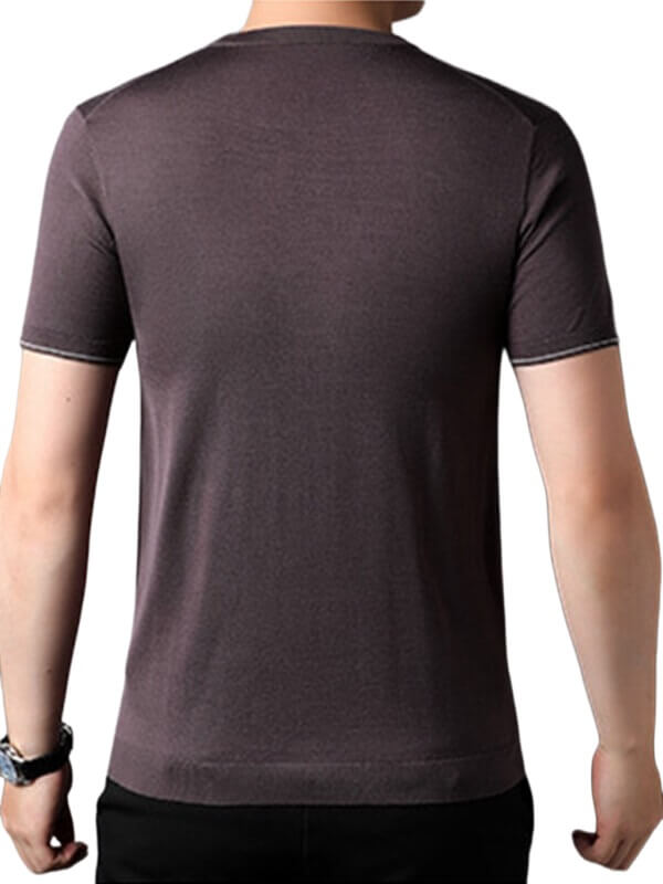 Men's 100% Mulberry Silk Knitted Formal Silk T-Shirt