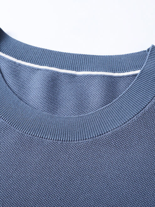 Wrinkle-Free 30% Silk Blend Men's Crew Neck Knitted Silk T-Shirt
