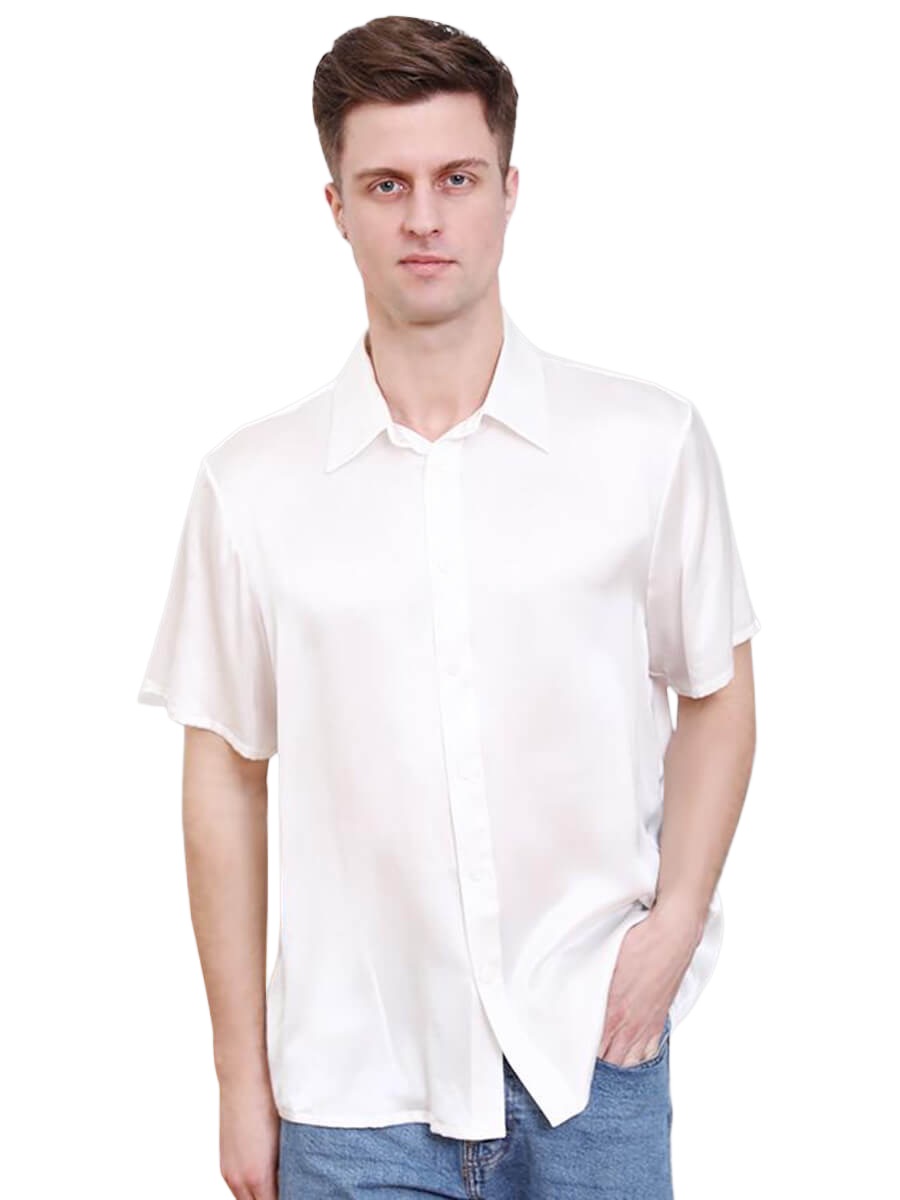 22 Momme Luxury Short-sleeve Silk Shirt for Men