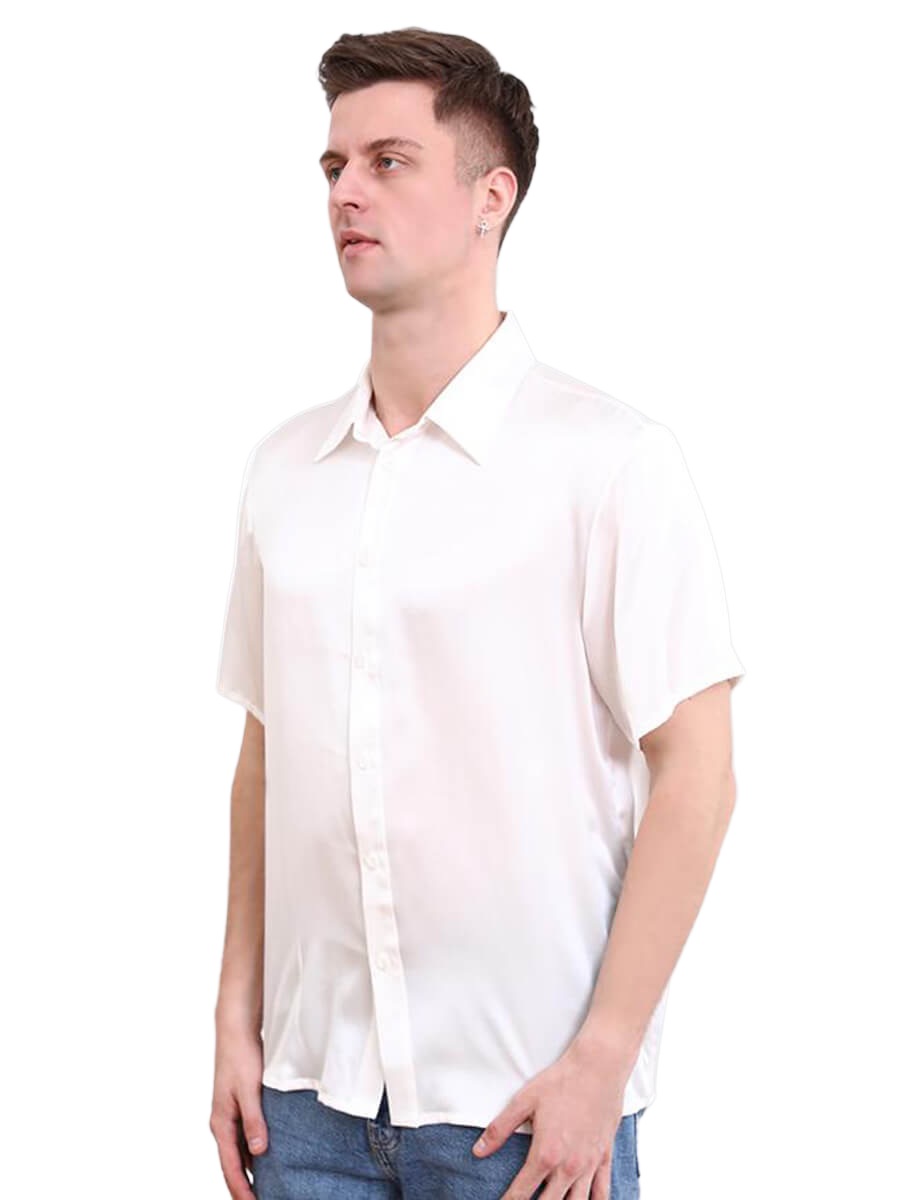 22 Momme Luxury Short-sleeve Silk Shirt for Men