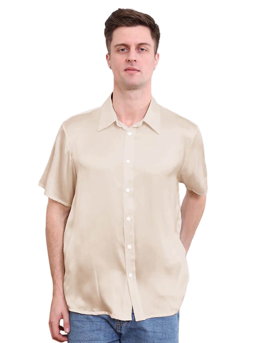 22 Momme Luxury Short-sleeve Silk Shirt for Men