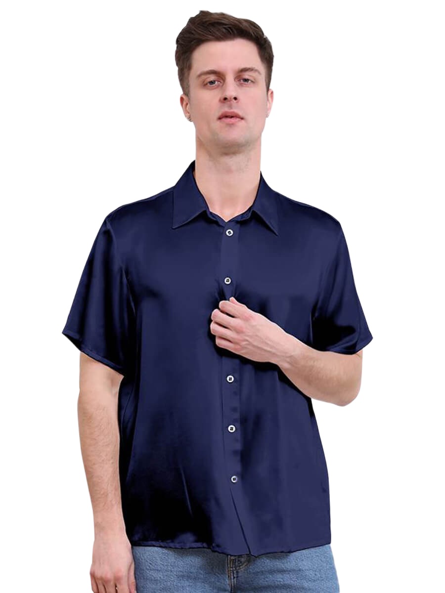 22 Momme Luxury Short-sleeve Silk Shirt for Men