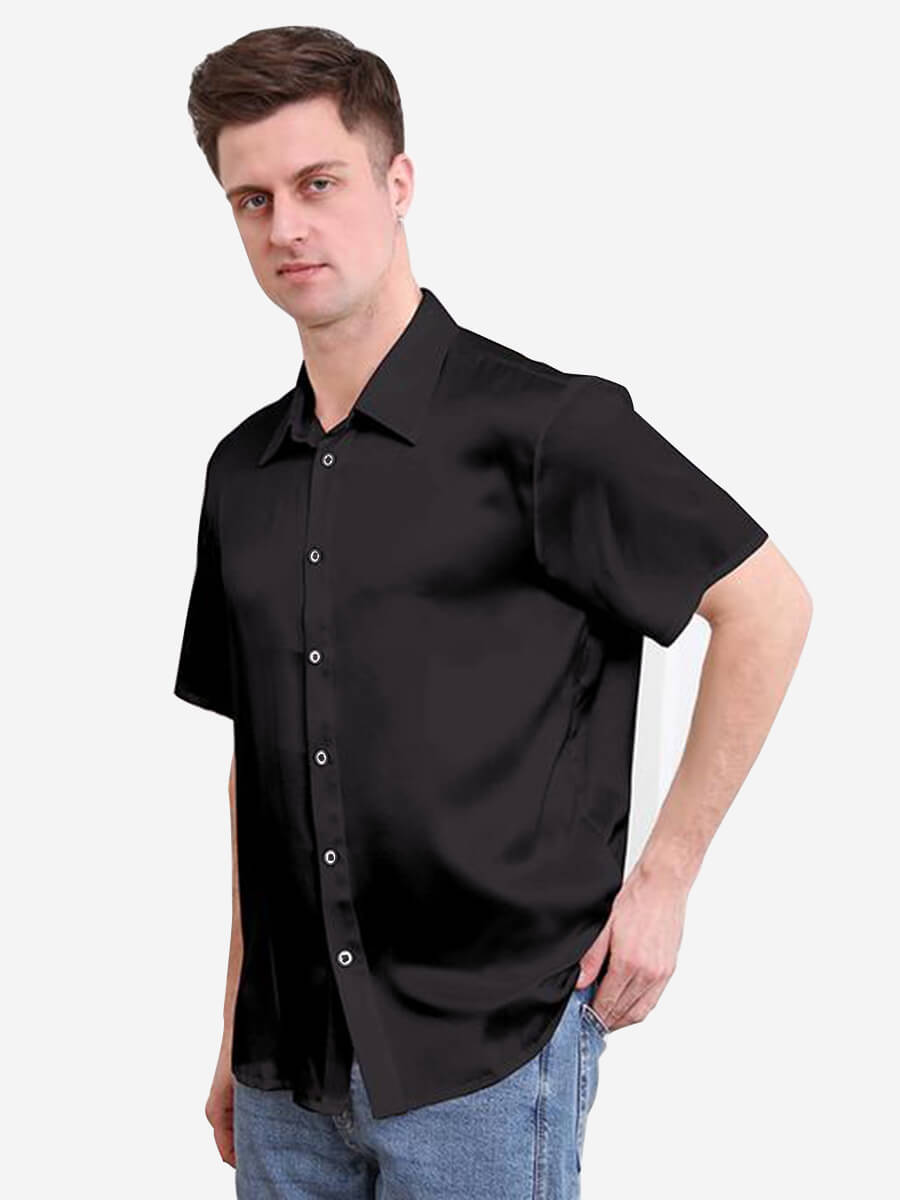 22 Momme Luxury Short-sleeve Silk Shirt for Men
