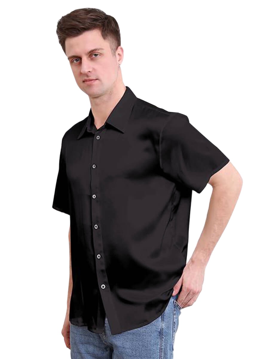 22 Momme Luxury Short-sleeve Silk Shirt for Men