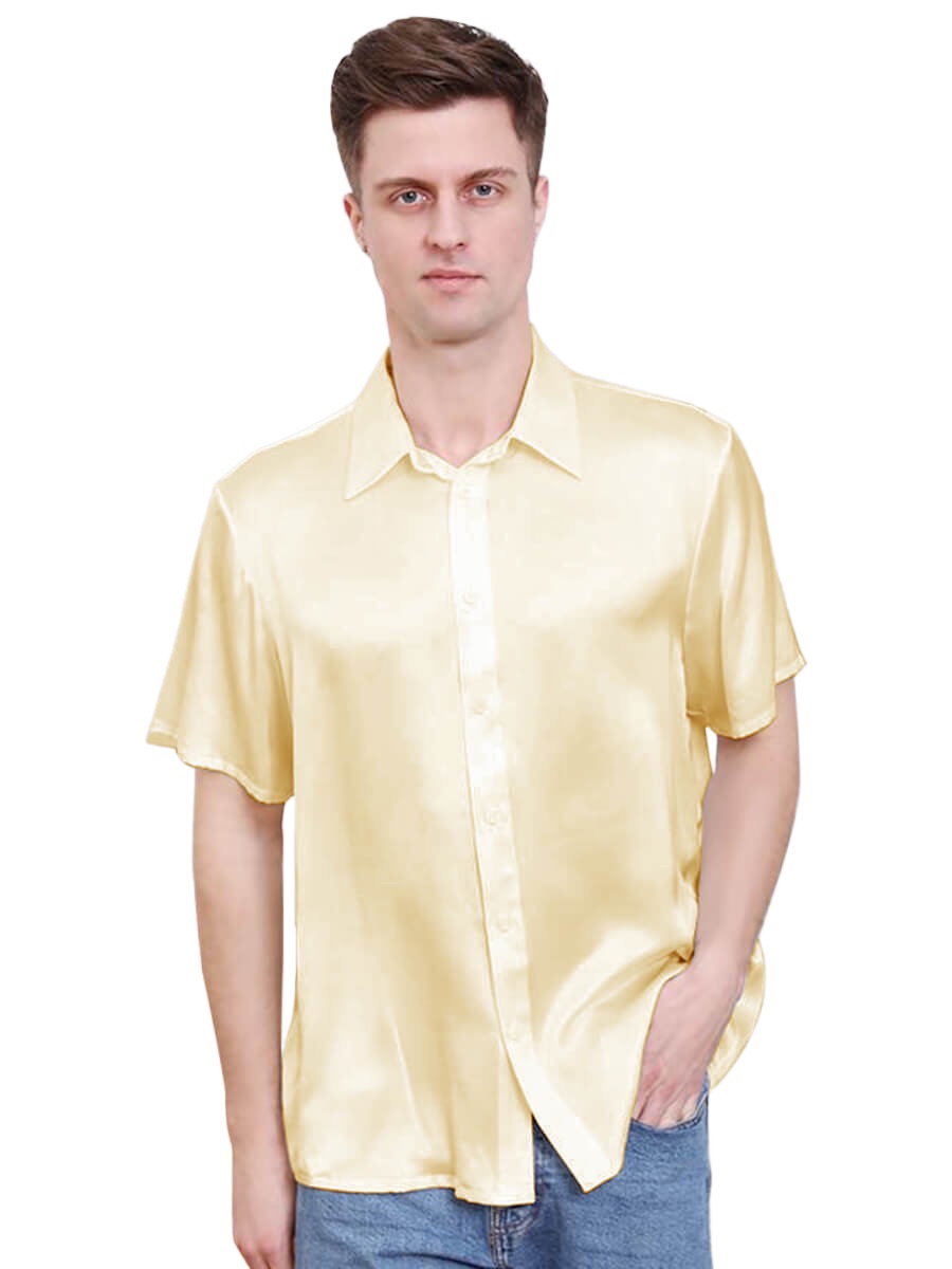 22 Momme Luxury Short-sleeve Silk Shirt for Men