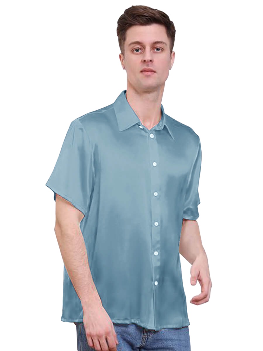 22 Momme Luxury Short-sleeve Silk Shirt for Men