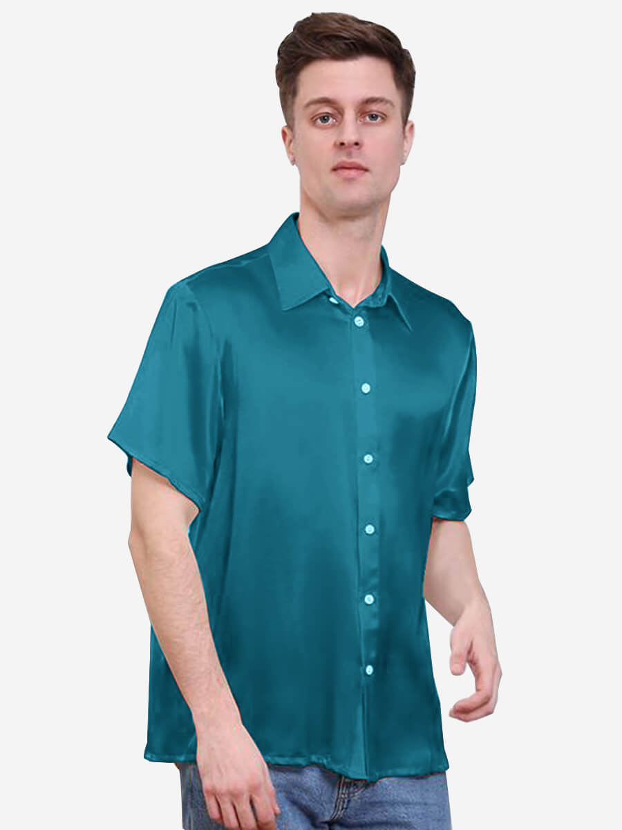 22 Momme Luxury Short-sleeve Silk Shirt for Men