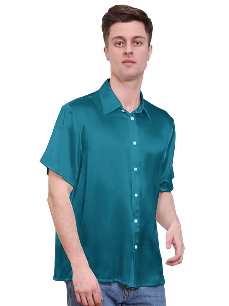 22 Momme Luxury Short-sleeve Silk Shirt for Men