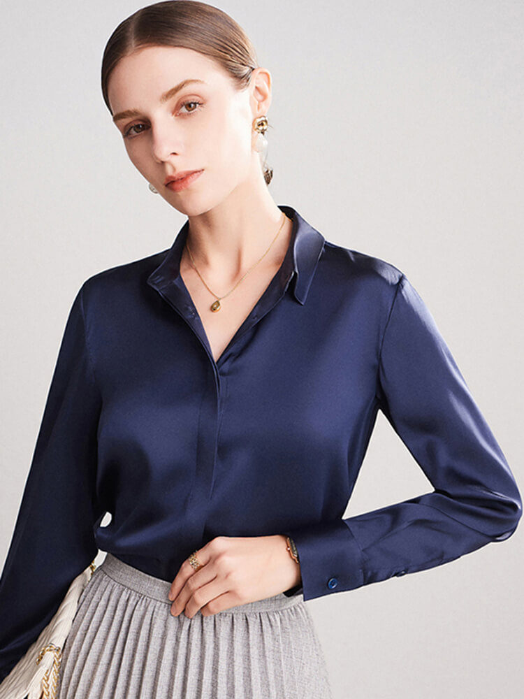 22 Momme Classic Womens Silk Blouse [SC001] - $99.99 : Freedomsilk