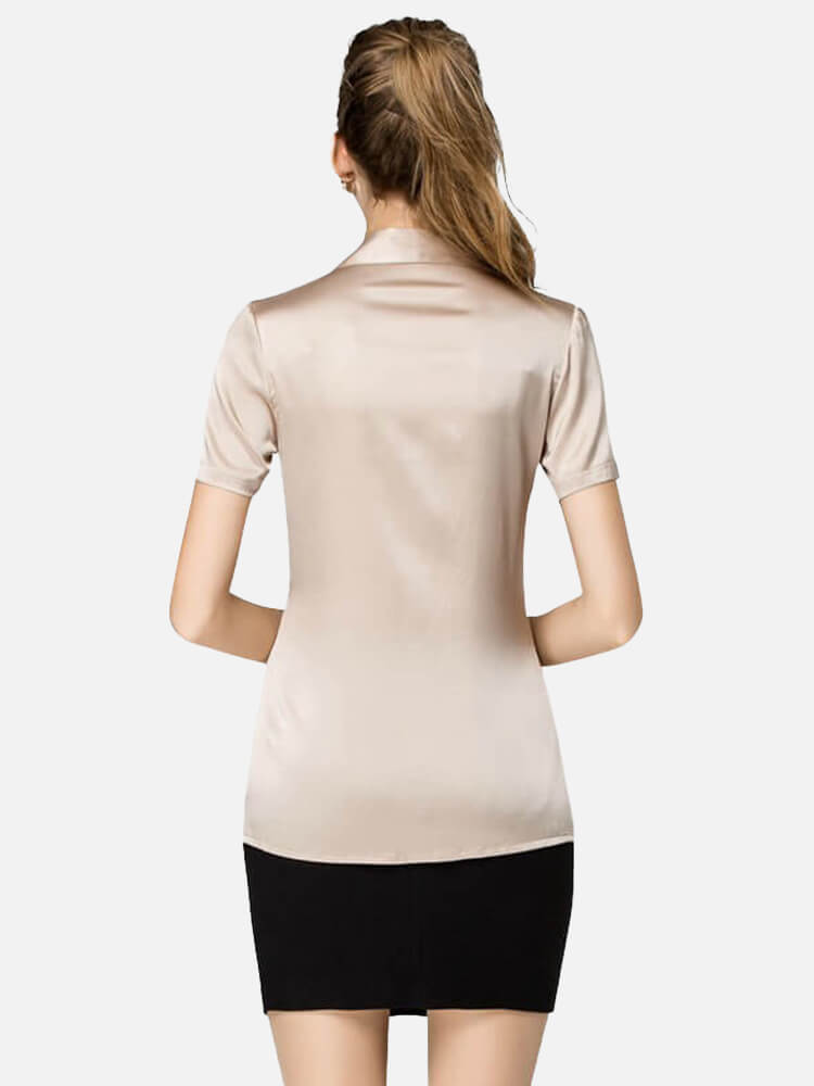 22 Momme Short Sleeve Silk Shirt For Women