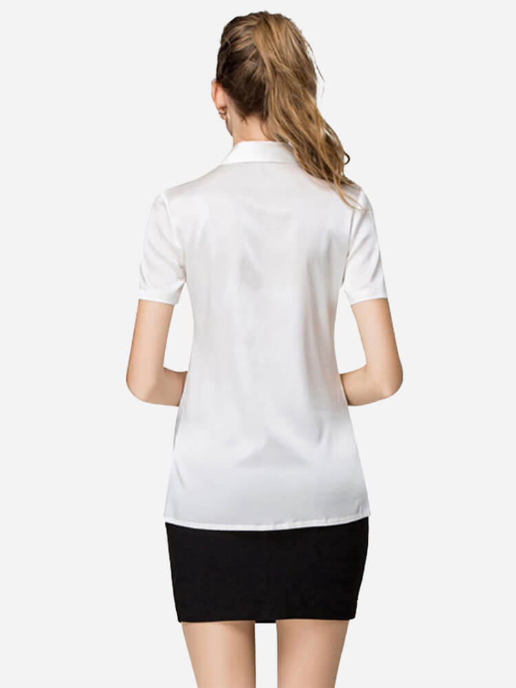 22 Momme Short Sleeve Silk Shirt For Women