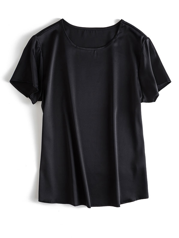 22 Momme Women Summer Basic Short-sleeve Silk Shirts