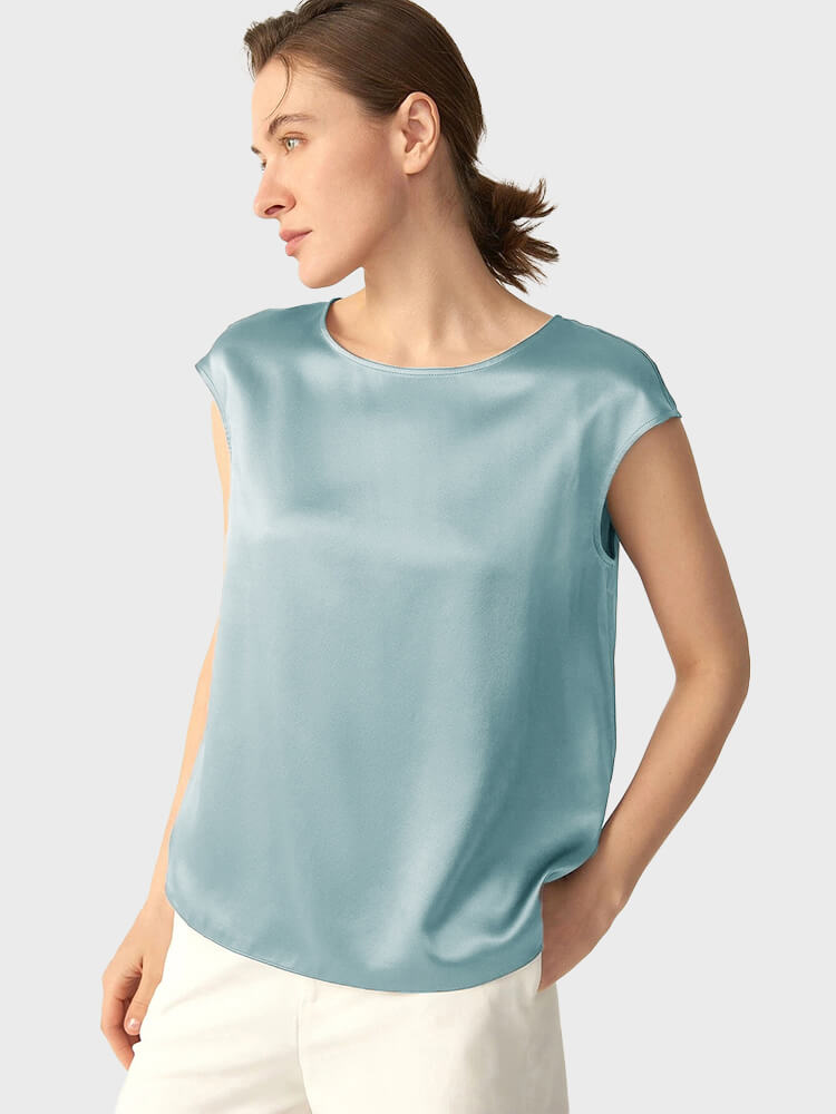 22 Momme Cap Sleeve Womens Silk Shirt