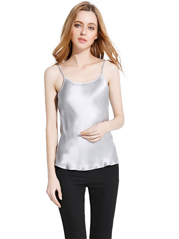 19 Momme Stretchy Washable Round Neck Silk Camisole [SC012] - $79.99 ...