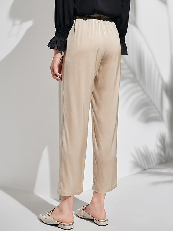 Summer Washable Women Long Silk Pants