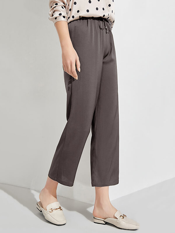 Washable Silk Pant High Waisted Wide Leg Trousers Washable