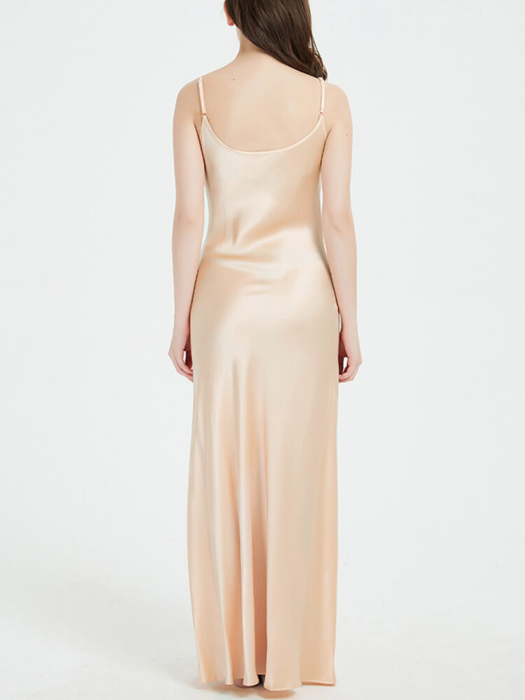 Ankle Length Long Mulberry Silk Slip Dress