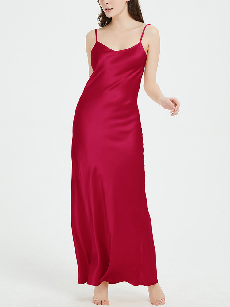 22 Momme Ankle Length Mulberry Silk Long Slip Dress