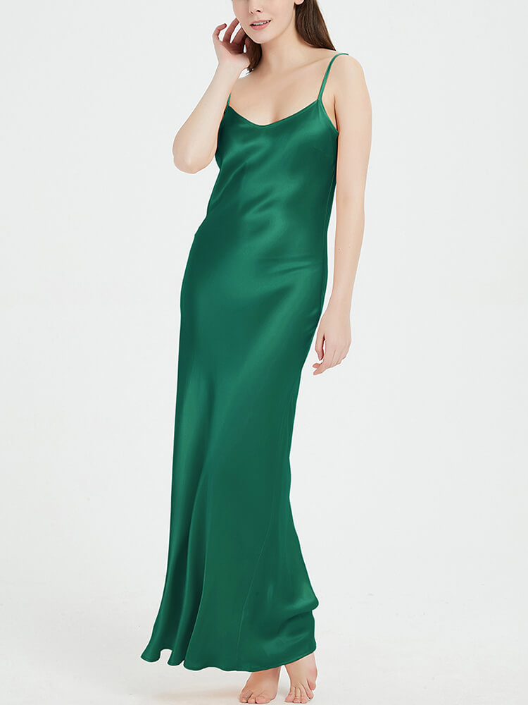 Ankle Length Long Mulberry Silk Slip Dress