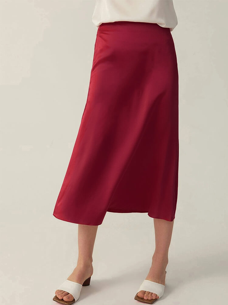 22 Momme Pure Mulberry Silk Skirt - Click Image to Close