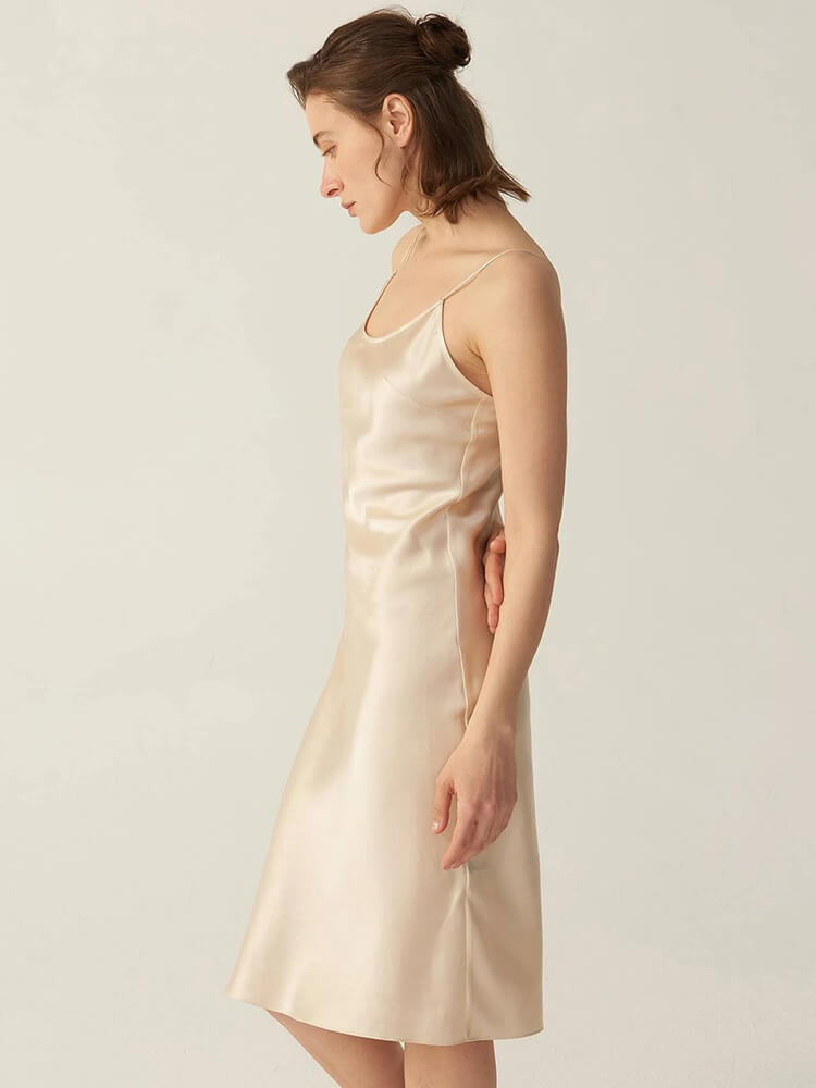 22 Momme Basic Short Silk Slip Dress