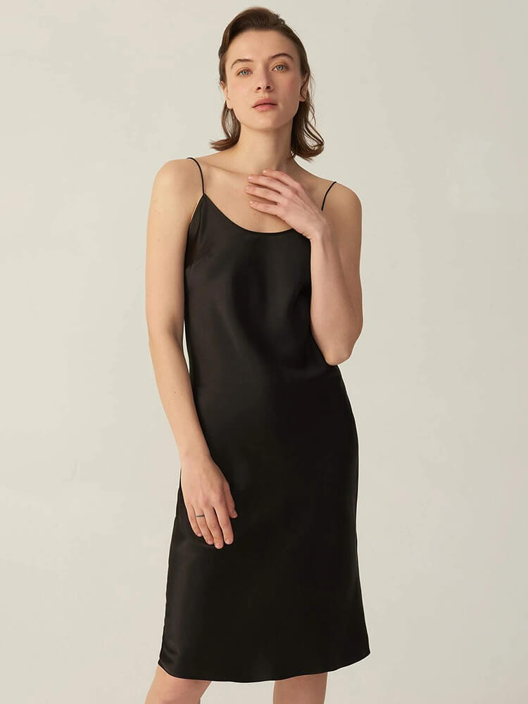 22 Momme Basic Short Silk Slip Dress