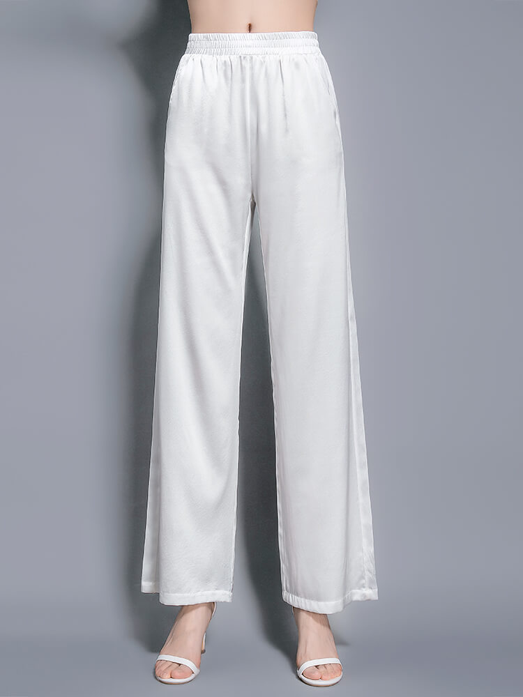 Mulberry Silk Wide-leg Long Pants