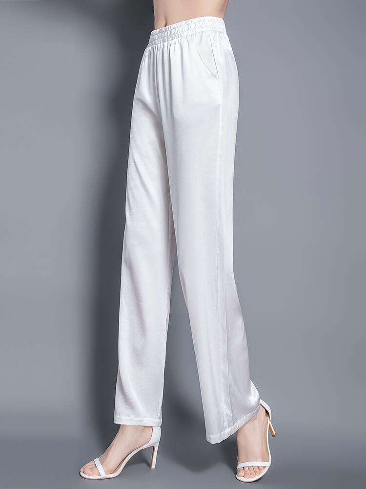 Mulberry Silk Wide-leg Long Pants